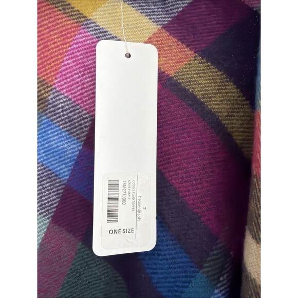 Soft Surrounings Kimono Style Shawl NWT Oodles Plaid Topper Izmir Purple - Picture 5 of 6